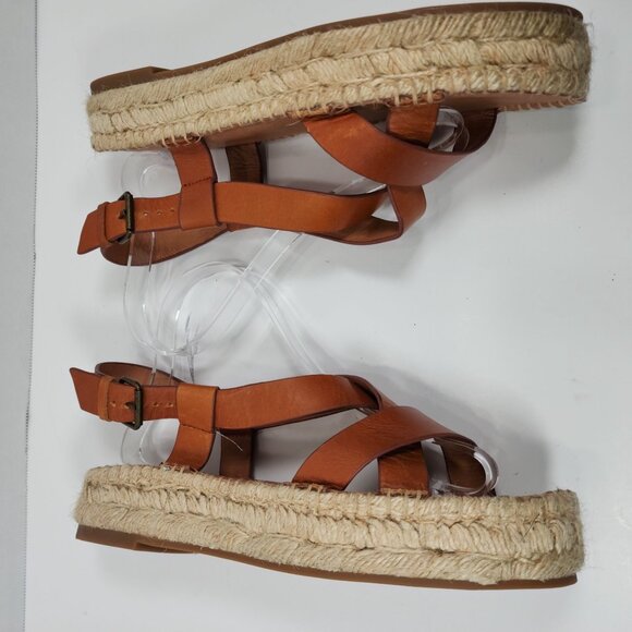 Madewell Malia Asymmetrical Espadrille women strappy Leather Sandals Size 8 - Picture 11 of 14